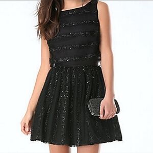 Bebe sequin black dress brand new 00